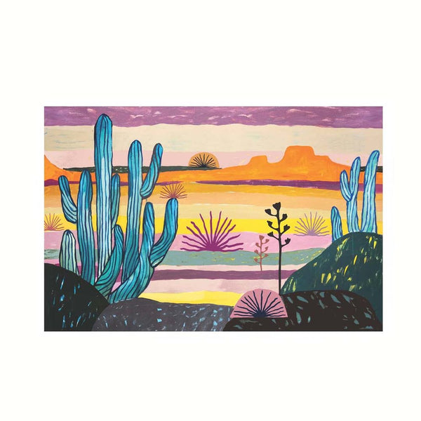 Blue Cactus Print